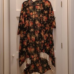 LA Hearts rose kimono one size pacsun